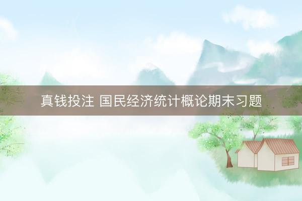 真钱投注 国民经济统计概论期末习题